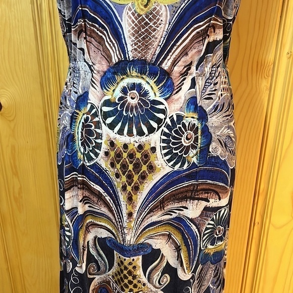 Rochas Silk Midi Short Sleeve Dress Sz-44/8 - Picture 3 of 14